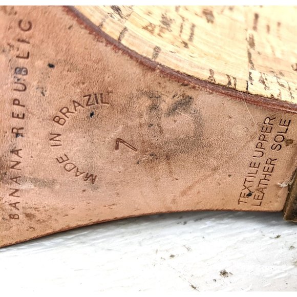 Banana Republic green floral peep toe high heel wedge strappy sandals - Picture 8 of 8